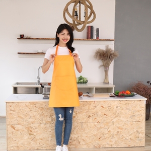 Biểu tượng tùy chỉnh in cam khuyến mãi không thấm nước <span class=keywords><strong>Polyester</strong></span> 100% Bếp Nấu Ăn đầu bếp tạp dề với túi lớn - Product Image 1