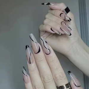 <span class=keywords><strong>Uñas</strong></span> Postizas al por Mayor OEM ODM Hechas a Máquina, Largas, Forma Ataúd, Cuadradas, Francesas, <span class=keywords><strong>Negras</strong></span>, Blancas, con Diamantes de Imitación, de Leopardo, Reutilizables - Product Image 6