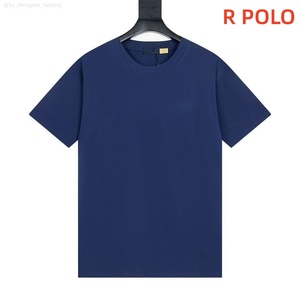 Camiseta de algodón grueso con cuello redondo, azul marino clásico, esencial minimalista para el guardarropa, estilo preppy, compatible con escaneo de código. - Product Image 1