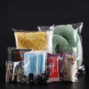 Individuelle Plastik-Einkaufstasche für Kleidung Kleidung Unterwäsche T-Shirt Zellophan selbstklebend transparent durchsichtig OPP-Einkaufstasche zum Verpacken