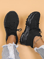 Chaussures de Course Baskets Tendance Légères Respirantes Maille Tricotée à Lacets Plateforme Chaussures de Marche Femme Chaussures de Sport Décontractées