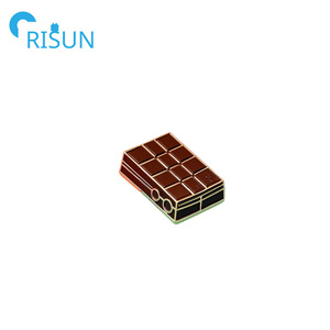 Venta al por mayor Kawaii DIY barra de chocolate esmalte Pin de solapa logotipo personalizado fábrica alimentos calorías o Fitness Chocolate caramelo esmalte Pin - Product Image 2