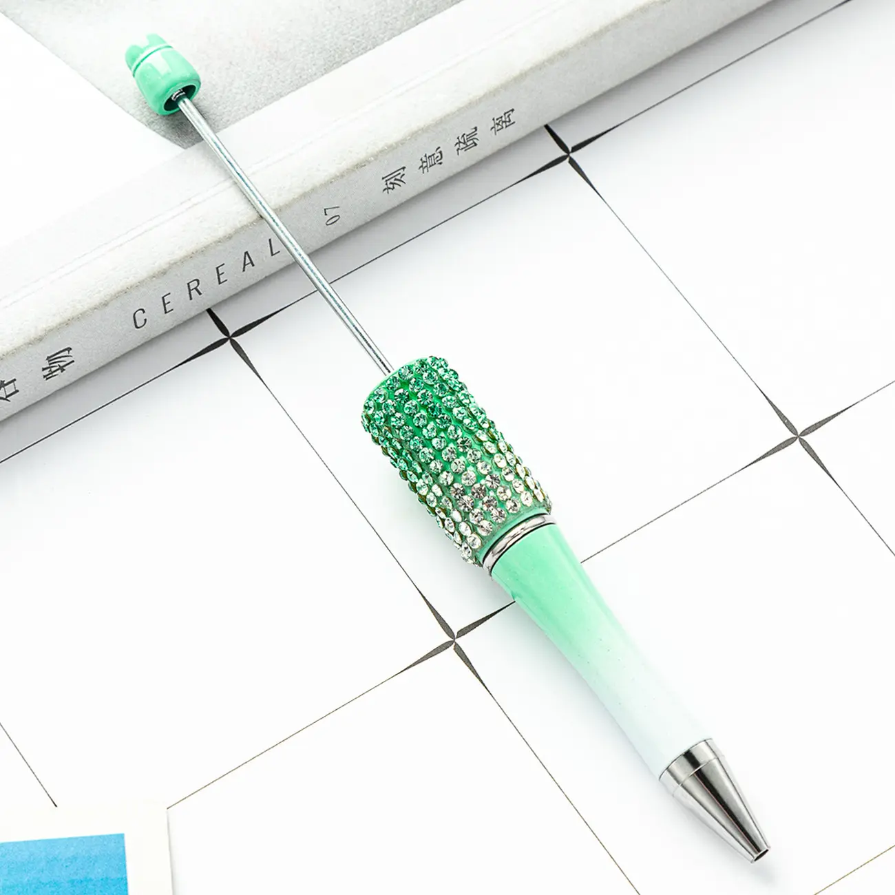 DIY Rhinestone Plastic Beadable Pen Refills Black Ink Smooth Writing Pen Refills Beaded Ballpoint Pen for DIY PPL Gift