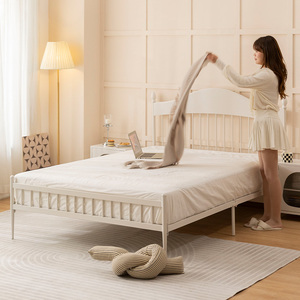 Crèmestijl Ijzer Kinderen 1.8 Tweepersoonsbed Modern Eenvoudig Ijzeren <span class=keywords><strong>Bed</strong></span> 1.2 Klein Appartement Eenpersoonsbed Voor Meisjes En Jongens - Product Image 4