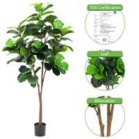 Heiße Großhandel künstliche Ficus Bonsai Bäume Kunststoff Faux Kunststoff Zimmer pflanzen Geige Blatt Feigen baum gefälschte Pflanze
