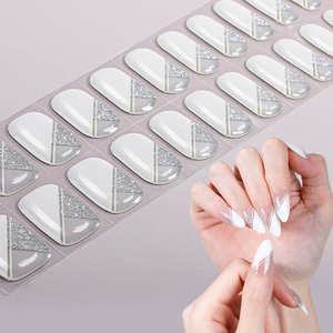 Marble Effect Glitter False <b>Nail</b> Kits Leopaed Vein 3D Luxury Elegant Design - Product Image 2