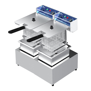 Two Tank Double Basket Chicken <strong>Chips</strong> Frying Commercial Kitchen Electric Deep <strong>Fryer</strong> with Timer Engine - Product Image 5