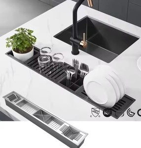 Escurridor de Platos Integrado de Acero Inoxidable de Alta Calidad con Accesorios para Cocina, Producto Elegante - Product Image 3