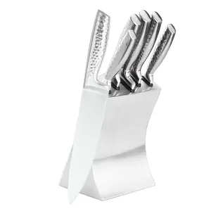 Offerta speciale Set di coltelli in plastica di legno qualsiasi colore può essere disponibile Set di coltelli da cucina per alimenti da taglio con acciaio inossidabile