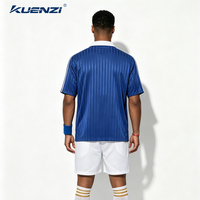 T-shirt de football américain, canadien et mexicain Kuenzi 100% polyester à col en V avec rayures rétro pour hommes