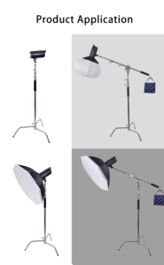 Thép không gỉ huyền diệu chân c-đứng cho nhiếp ảnh ảnh studio flash light <span class=keywords><strong>Softbox</strong></span> với Boom Arm ổn định Tripod thiết kế - Product Image 6