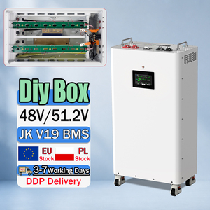 Batería de Litio EU 48V 51.2V, Caja de Batería DIY Tipo Torre Vertical JK V19 BMS con Balance Activo, Base Móvil con Ruedas, Sistema de Almacenamiento Solar - Product Image 1