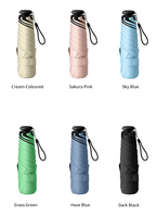 Parapluie ultra-léger à cinq plis, parapluie portable avec technologie de mémoire de forme, parapluie mini pliable anti-UV
