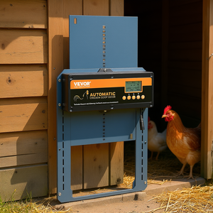 Porte automatique pour poulailler Vevor avec écran LCD, 4 modes, alimentation CC, télécommande, capteur de lumière, équipement d'élevage - Product Image 2