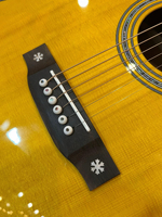 Guitare acoustique de style D-45 luxueuse avec incrustation de nacre, en épicéa massif, acajou massif, entièrement en bois massif, polie
