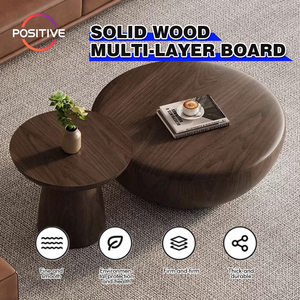 Nouvelle <span class=keywords><strong>Table</strong></span> <span class=keywords><strong>Basse</strong></span> en Noyer <span class=keywords><strong>Noir</strong></span> Design Mid-Century Moderne, Tables Basses Rondes Hautes et Basses pour Salon LT-8826 - Product Image 2