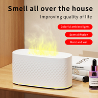 Humidificateur à ultrasons à brume fraîche, diffuseur d'huiles essentielles aromatiques, mini humidificateur portable USB, humidificateur à effet flamme