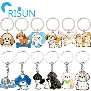 พวงกุญแจโลหะเคลือบสีแบบกำหนดเองขายส่ง ลายน่ารัก ลาซา อพโซ ชิทซู ปอร์ตูเกส วอเตอร์ ด็อก ชิทซู - Product Image 1