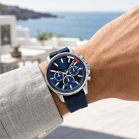 Montre à quartz multifonctionnelle pour homme, boîtier en alliage, bracelet en silicone, sport, étanche, montre-bracelet pour homme