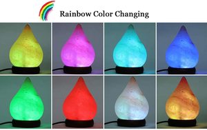 Lampe de sel de l'Himalaya avec 7 couleurs changeantes, lumière de nuit en forme de goutte, USB, cristal de sel pour la décoration de la maison, <span class=keywords><strong>Bombi</strong></span> - Product Image 3