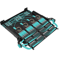Panel Patch serat optik 19 inci 2U, kepadatan tinggi 144 Core 12 Mpo/mtp-lc kaset optik 8 SC/FC
