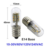 Ampoule LED E14 Golfball 2W 12V 24V 60V 110V 220V Petite lampe à vis Edison pour éclairage intérieur résidentiel Économie d'énergie Solaire
