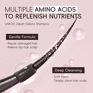 Laikou แชมพูญี่ปุ่นสำหรับ<span class=keywords><strong>ผม</strong></span>ซากุระ, 400มล. เติมเต็มสารอาหารบำรุงผมชุดแชมพูสำหรับผมบาง - Product Image 3