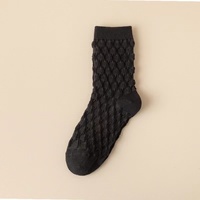 Chaussettes montantes en polyester pour femmes, tricotées, style ras du cou, printemps-été, personnalisables, polyvalentes, absorbant la transpiration, séchage rapide
