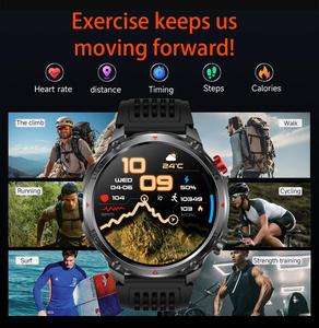 HT45 New Arrival Android Outdoor Sport Smart Watch Men IPS 1100mAh Long Life IP68 Waterproof Flashlight Fitness Answer Call - Product Image 3