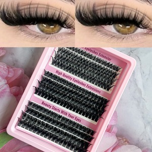 Vente en gros de plateaux individuels de <span class=keywords><strong>cils</strong></span> en velours de cachemire noir mat, personnalisés, pour extensions de <span class=keywords><strong>cils</strong></span> volume faites à la main - Product Image 3