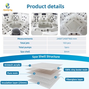Vente flash : Spa <span class=keywords><strong>jacuzzi</strong></span> extérieur Balboa en acrylique, bain à remous pour 5 personnes avec 2 chaises longues - Product Image 2