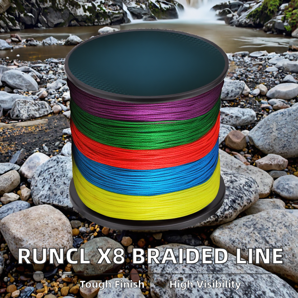 Gradient Line Color Transition RUNCL Braided Fishing Line X8 Pro Grade Tournament PE Line Fresh ...