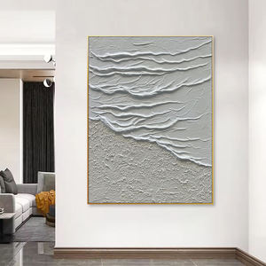 Peinture à l'huile sur toile <span class=keywords><strong>blanche</strong></span> abstraite <span class=keywords><strong>moderne</strong></span> et concise, peinte à la main, art mural 3D, style Art déco pour la décoration intérieure - Product Image 3