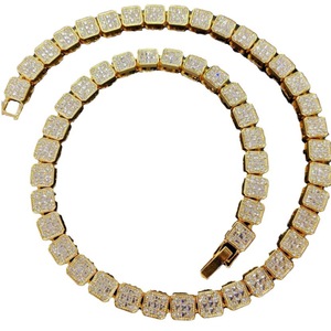 Collar de zinc con diamantes de imitación, joyería de moda, cadena para clavícula, collar cubano para hombre, personalizado - Product Image 5