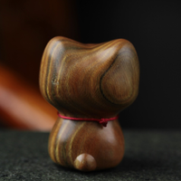 Artisanat en bois, design unique et mignon, forme de chat de dessin animé, ornement de bureau pour anniversaire, remise de diplôme, maison ou bureau, bois africain