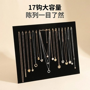 Black Velvet Jewelry Display Stand 37.5x30.2cm Necklace <b>Rack</b> Bracelet Holder Minimalist Style Display Prop - Product Image 4