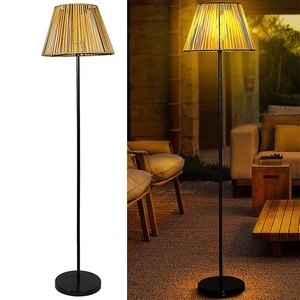 Lámpara de Pie con Pantalla de Papel Rústico, Base de Metal, E26 LED 3500K, Luz Blanca Cálida, Impermeable, para Jardín Exterior, Regulable, Ra90 - Product Image 5