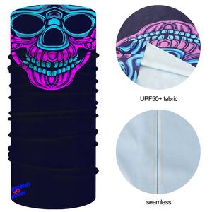 Polaina de cuello de seda de leche Anti-UV multifuncional personalizada moda calavera Helloween media máscara sin costuras pañuelos tubulares cálidos - Product Image 4
