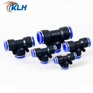 KPE Series Pneumatic Push To Connect 3 Way Equal Union Tee Type T Joint Plastic Pipe Quick Fitting Air Tube Connector