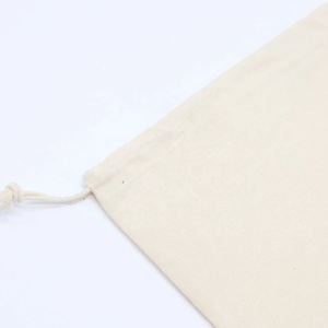 Sac en coton recyclable à cordon de serrage, prix d'usine, pour l'emballage de cosmétiques, avec pochette anti-poussière et logo personnalisé - Product Image 6