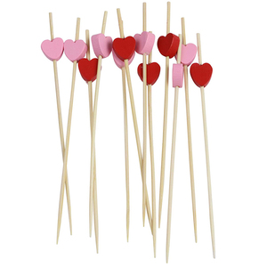Cure-dents à cocktail pour boisson et fête décorative Cure-dents en bambou Love Shape Pick Brochette - Product Image 1