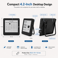 Kylendar Mini Calendrier de bureau compact 4,2 pouces à encre électronique, écran intelligent noir et blanc pour météo, heure, tâches, nouvelles, décoration de maison, bureau, étagère