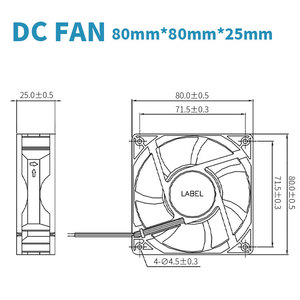 8025 80 mét 12V không chổi than dòng chảy hướng trục quạt tản nhiệt động cơ Highspeed không ồn ào Cooler Quạt thông gió cho DC/AC/Ec dòng điện - Product Image 2