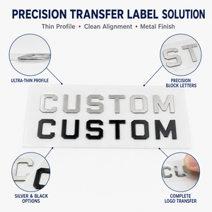 Etichetta Adesiva Personalizzata Ultra Sottile in Nichel Elettroformato, <span class=keywords><strong>Logo</strong></span> in Metallo Argento e Nero per Imballaggi di Elettronica Mobile - Product Image 3
