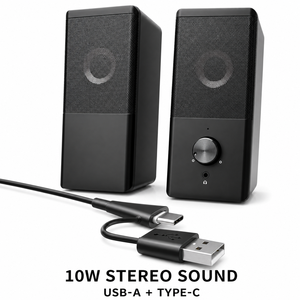 Altavoces USB de 10W para Computadora, Altavoces de Escritorio Estéreo de 2.0 Canales, Controlador de 2x50mm, Altavoces Multimedia con Cable para PC, Laptop, Tablet - Product Image 5