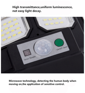 High Brightness IP65 Waterproof Rechargeable <b>LED</b> Integrated Outdoor Solar Street <b>Light</b> <b>Motion</b> <b>Sensor</b> Induction Wall Mount ABS - Product Image 2