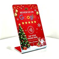 Support de table NFC personnalisé en PVC sur le thème d'Halloween avec code QR pour avis Google – Plaque « Tappez pour laisser un avis » pour la décoration de restaurants, cafés et magasins