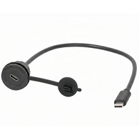 Câble USB-C mâle vers femelle avec panneau de montage sur châssis, prise USB-C, avec couvercle étanche, câble d'extension USB-C