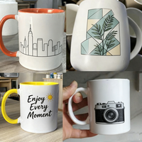 Mug à café en porcelaine blanche personnalisé avec logo, 11 oz, vierge, pour sublimation, sans danger pour les aliments, compatible lave-vaisselle et micro-ondes, cadeau d'entreprise