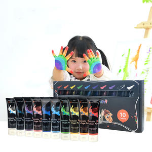 XinyiArt Safe 10 colori vivaci 10 colori vivaci 60ML di <span class=keywords><strong>pittura</strong></span> artistica per bambini forniture lavabili Set di vernice per dita per mani e piedi - Product Image 1